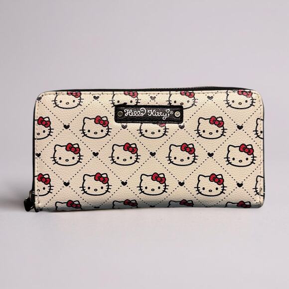 Hello Kitty Beige Zip-Around Wallet with Allover Print - Picture 1 of 3